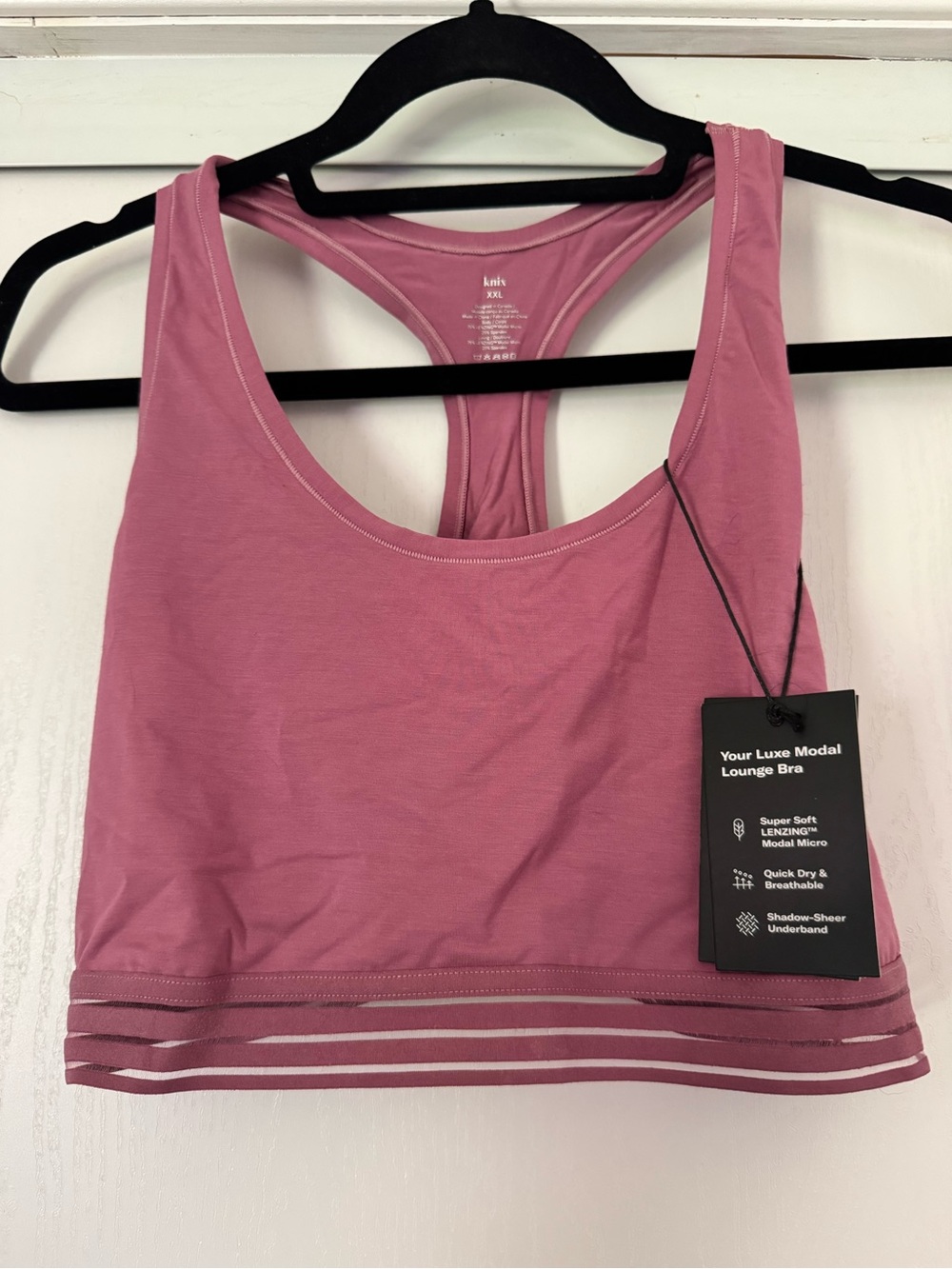 Luxe Modal Pullover Lounge Bra in a mauve/pink shade.